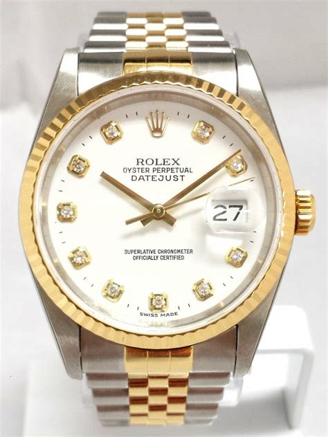 rolex 16233 two tone diamonds|rolex datejust 16233 white dial.